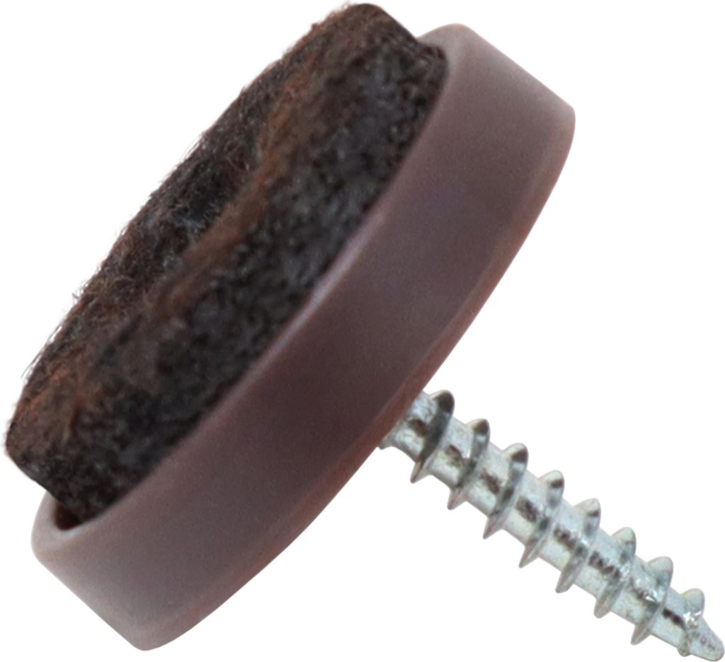 Adsamm | 32 x Filzgleiter mit Schraube | Ø 24 mm | Braun | rund | Möbelgleiter zum Schrauben in von Adsamm