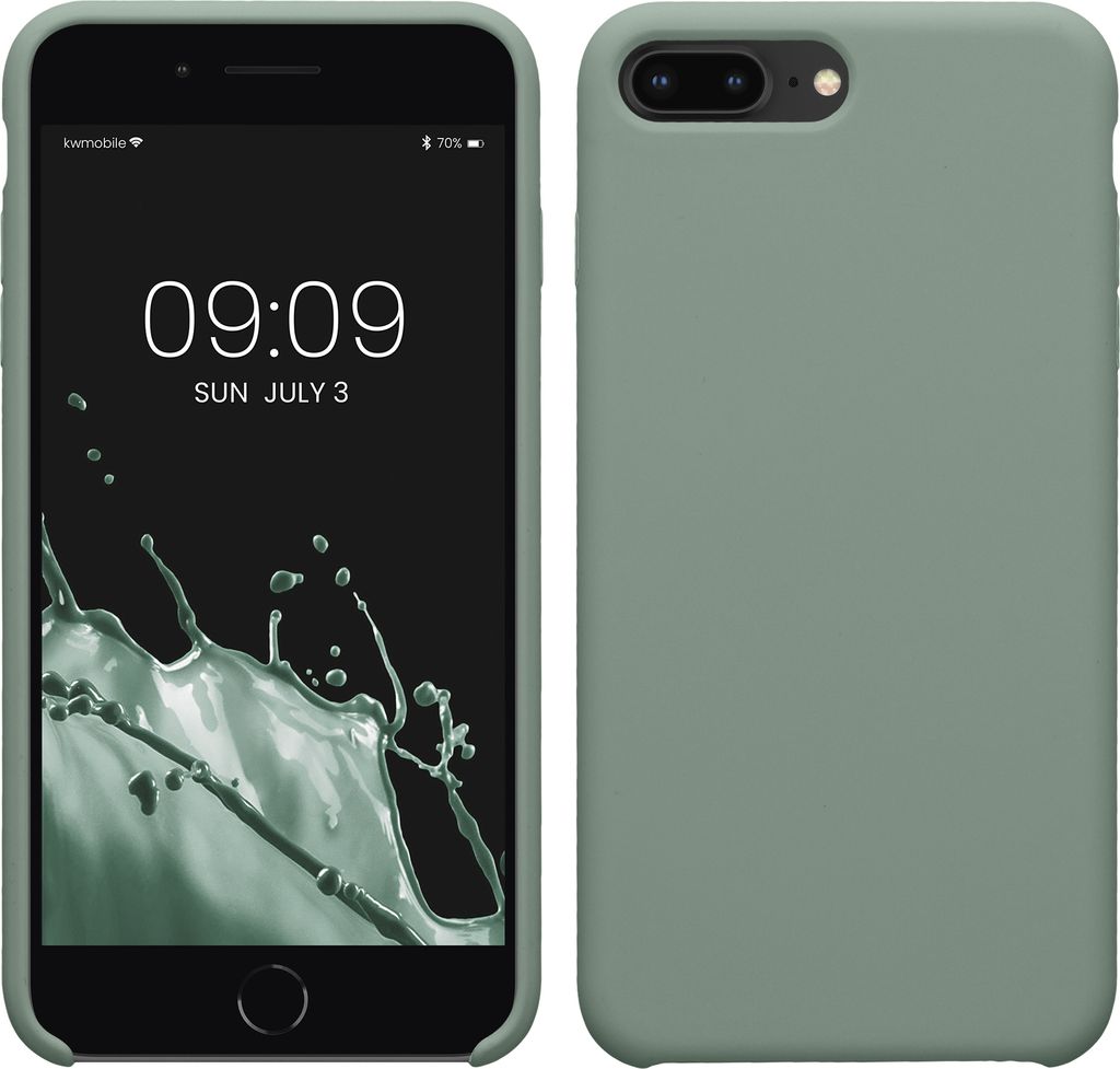 kwmobile Hülle kompatibel mit Apple iPhone 7 Plus / iPhone 8 Plus Hülle - Silikon Handy Case - Handyhülle weiche Oberfläche - kabelloses Laden -