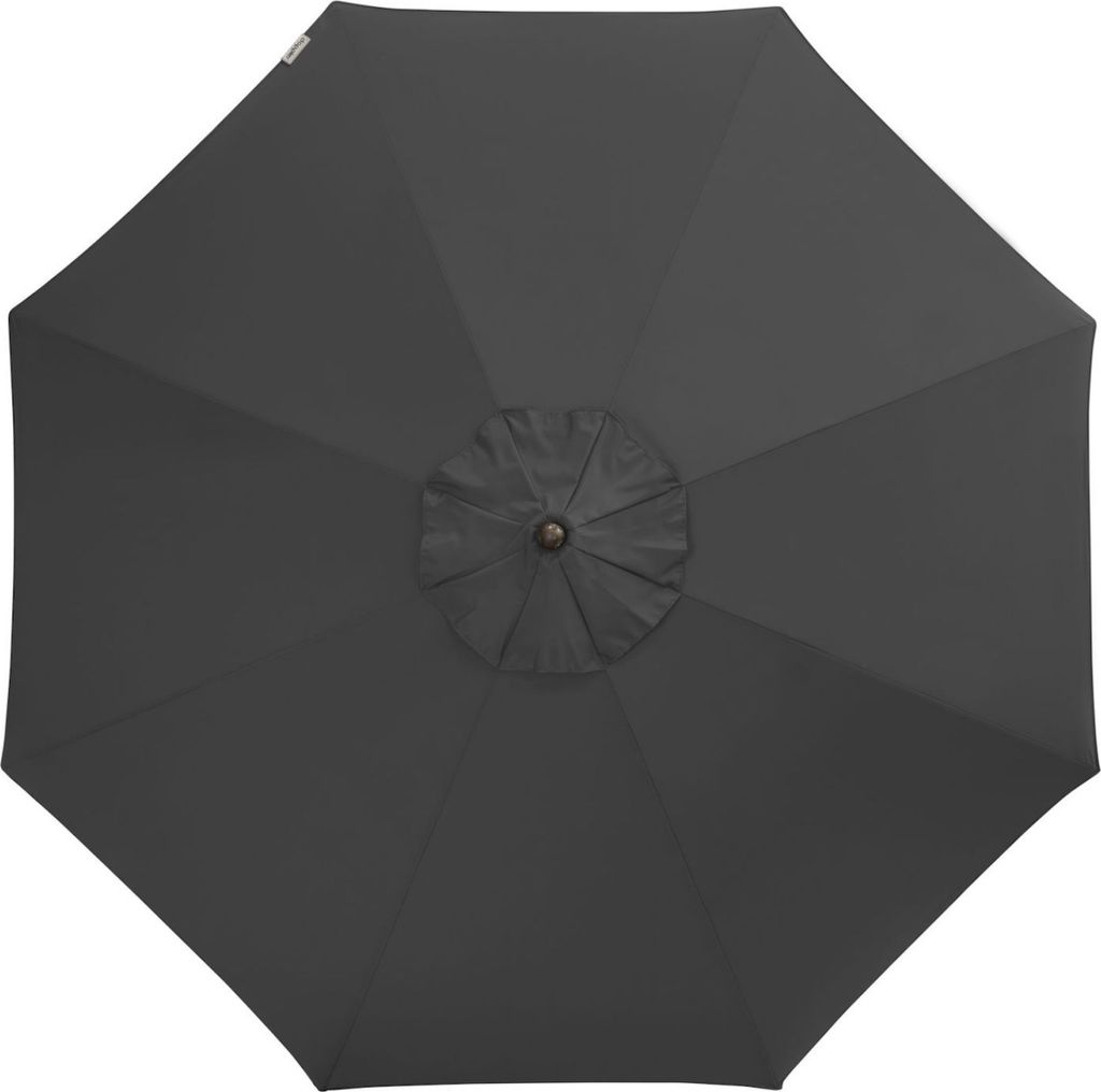 Doppler Alu Wood ø 350 cm Marktschirm Holzoptik Sonnenschirm rund 3 Farben Mittelmastschirm 840 Anthrazit