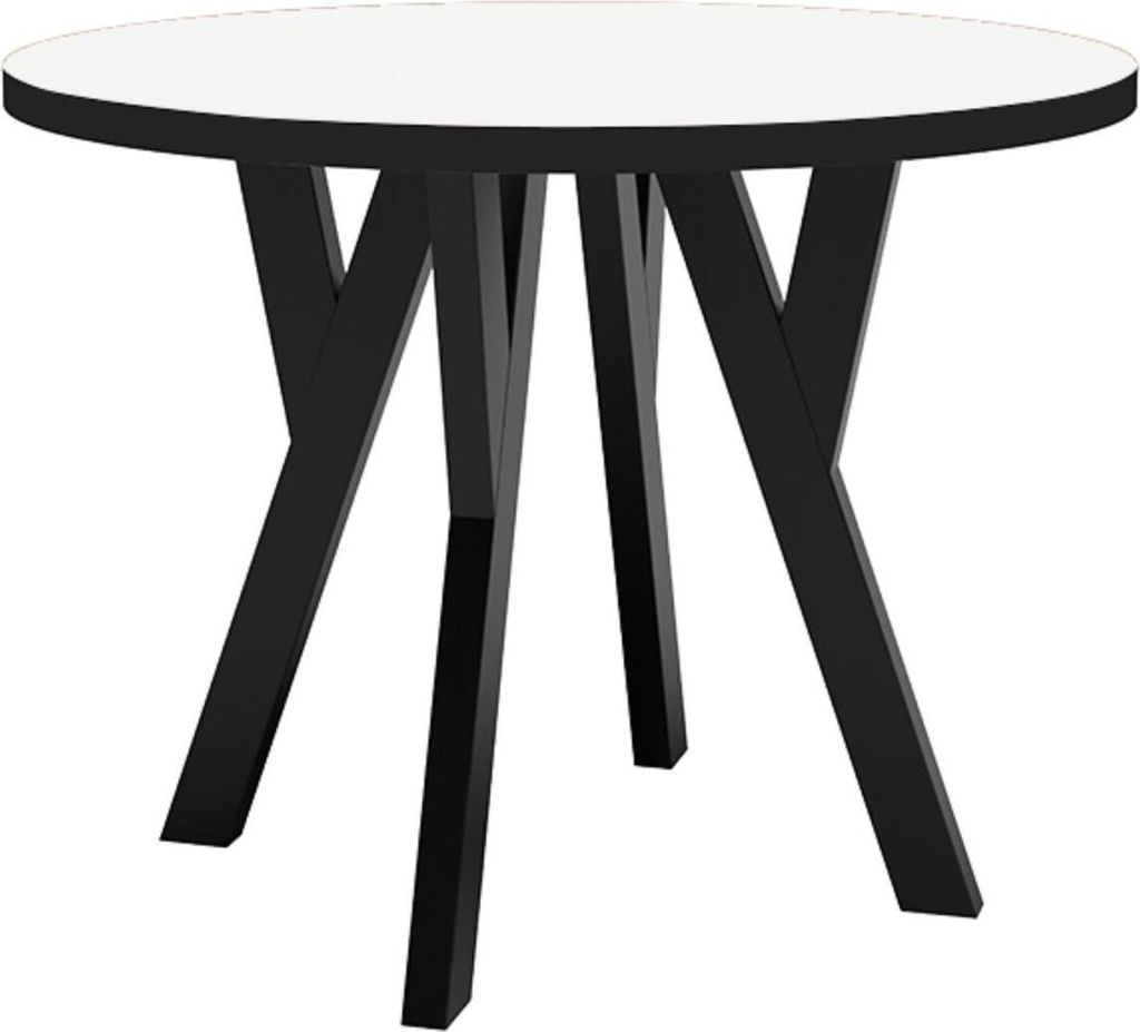 Runder Tisch mit ausziehbare Tischplatte Stella 191 Esstisch aus Holz 100 x 140 cm Esszimmertisch für 6-8 Personen, Große: 100 x 140 cm, Farbe: W...