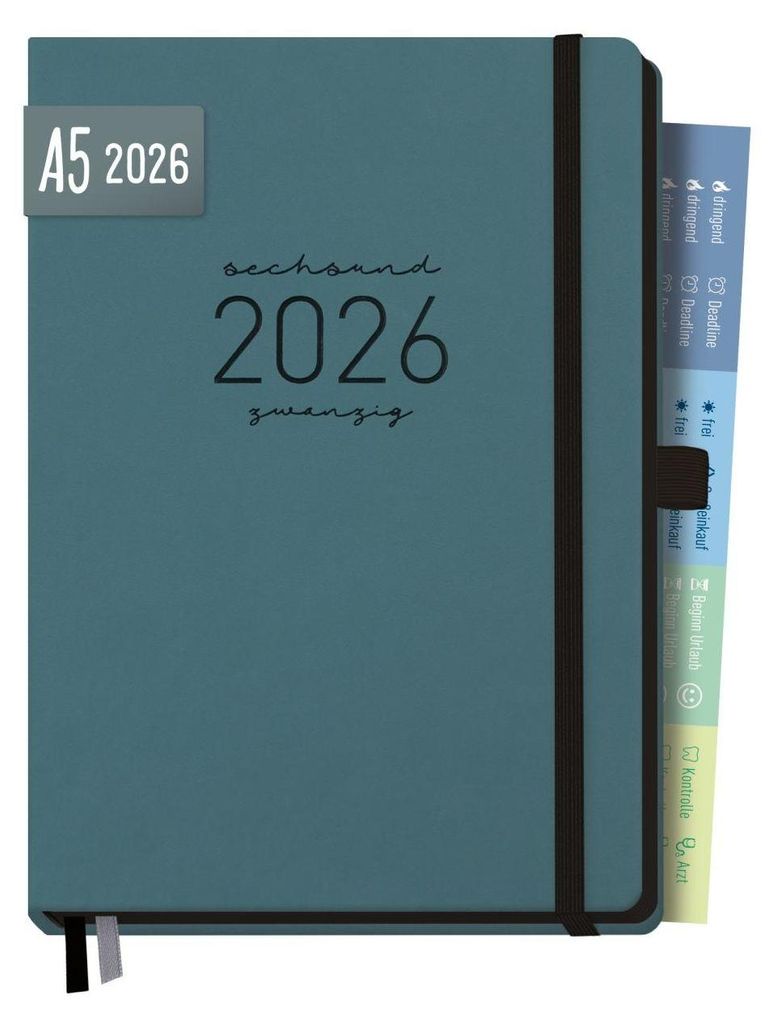 Chäff-Timer Deluxe 2026 / A5 / Petrolgrau/ Häfft-Verlag Produktbild 
