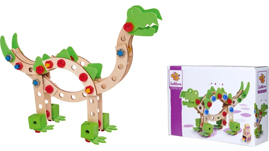 Jeu de construction bois 100 pièces Eichhorn - Blocs multi-couleurs - 2