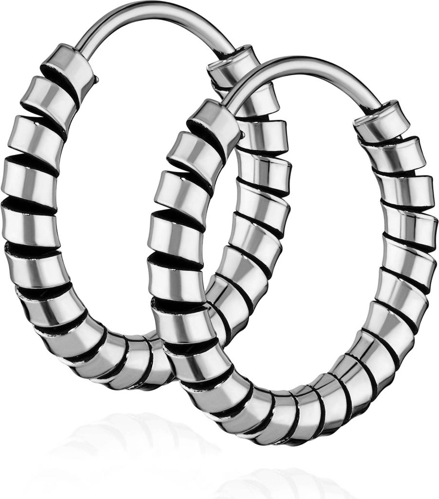 Paar 925 Sterling Silber Keltische Celtic Gothic Creolen 12mm 7294