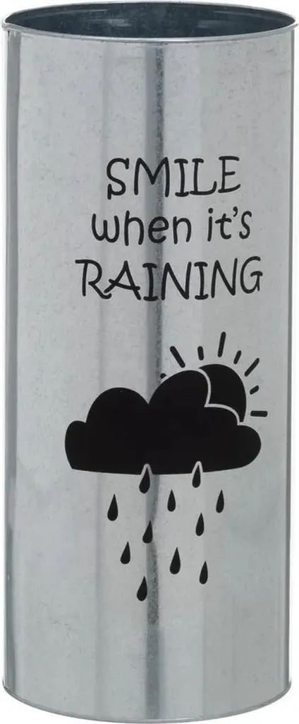 Porte-parapluie acier argent 20x20x46cm, support robuste et élégant