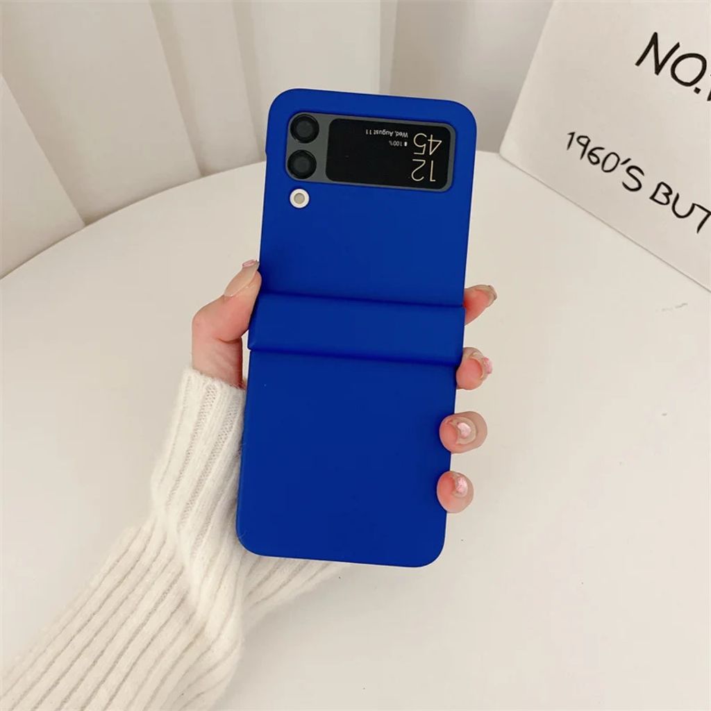 Hülle für Samsung Galaxy Z Flip 6, Scharnier-Rückseite aus Kunststoff, Farbe:Dunkelblau