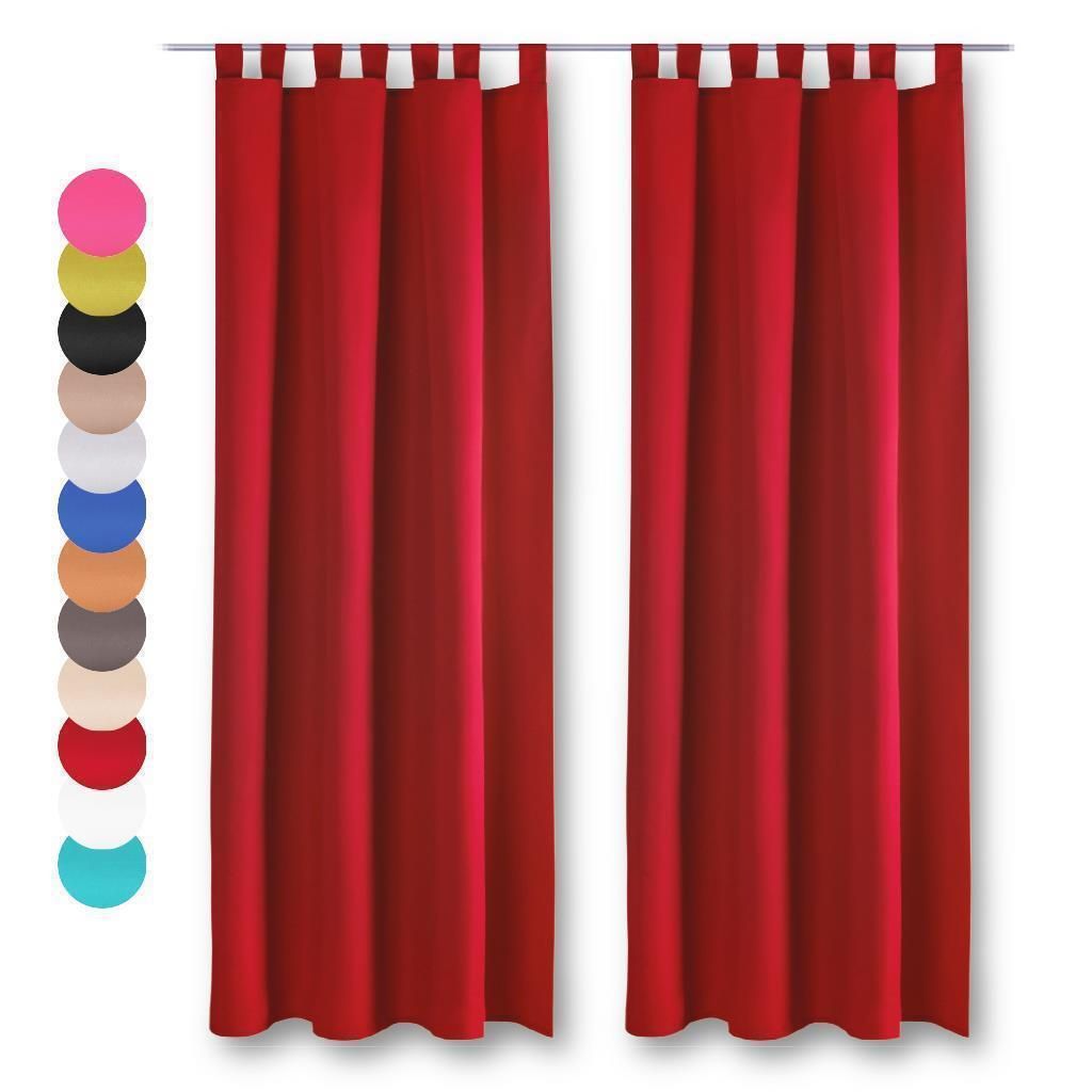 2x Gardinen mit Größe (Rot), Schlaufen