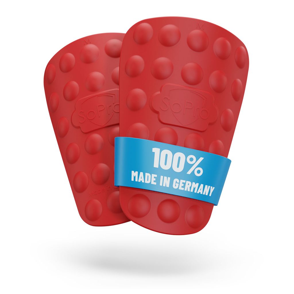 SoPro Schienbeinschoner für Kinder & Erwachsene - 158 x 110 x 5 mm - leicht, klein, rutschfest & geruchsneutral - Germany