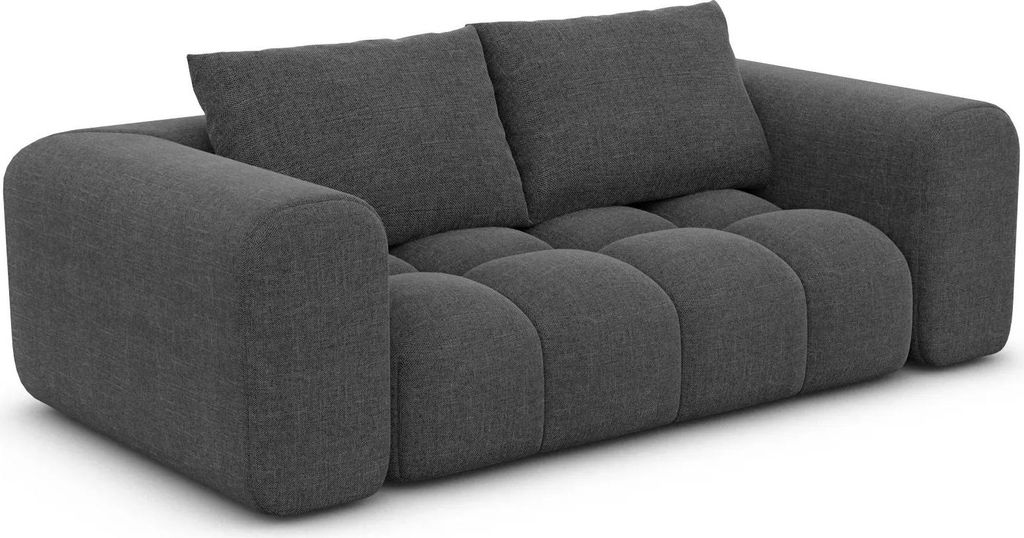 Strukturstoff 2-Sitzer Couch Lavera Anthrazit