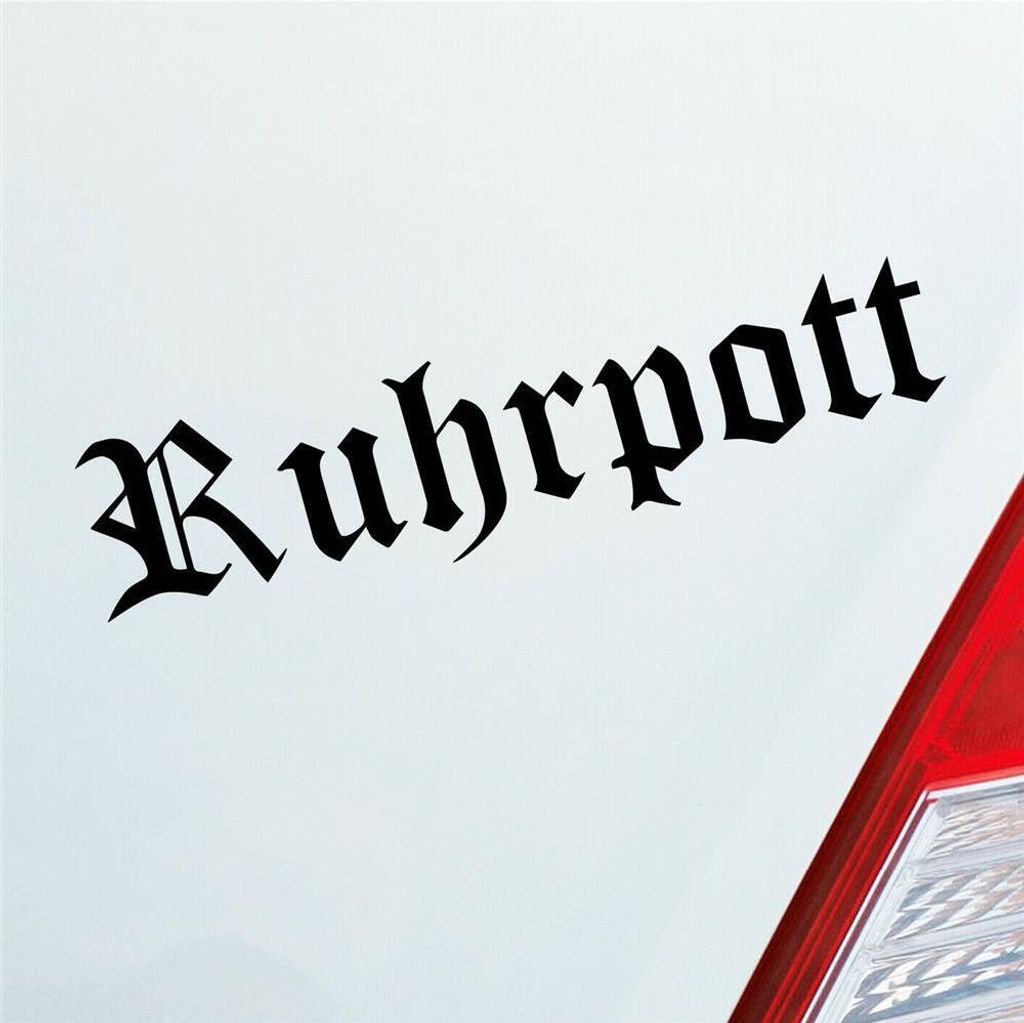 Auto Aufkleber Ruhrpott Ruhr Pott NRW Dortmund Bochum 15x4 cm Schwarz Glanz Sticker Heckscheibenaufkleber