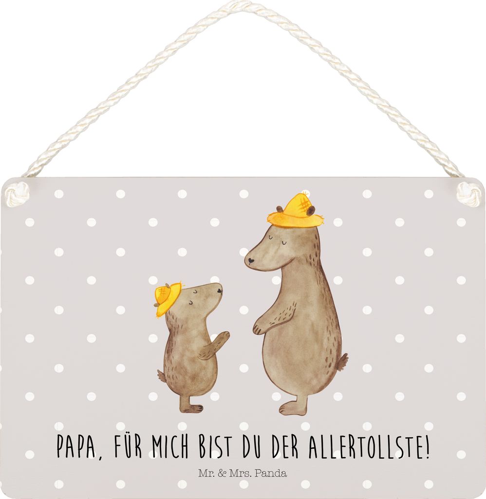 Mr. & Mrs. Panda holzbild Bären mit Hut DIN A5 - Grau Pastell - Geschenk, Türschild, Holzschild, Paps, Vatertag, Wandbild Holz, Kinder, Muttertag...