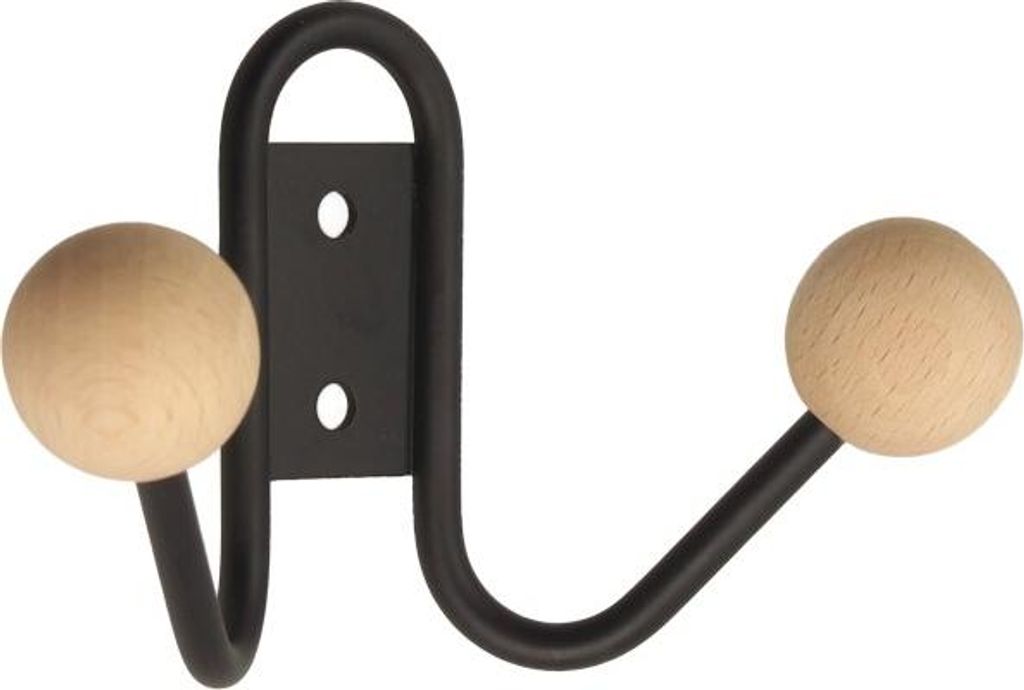 Kleiderbügel WS34, supermatt schwarz, Buche