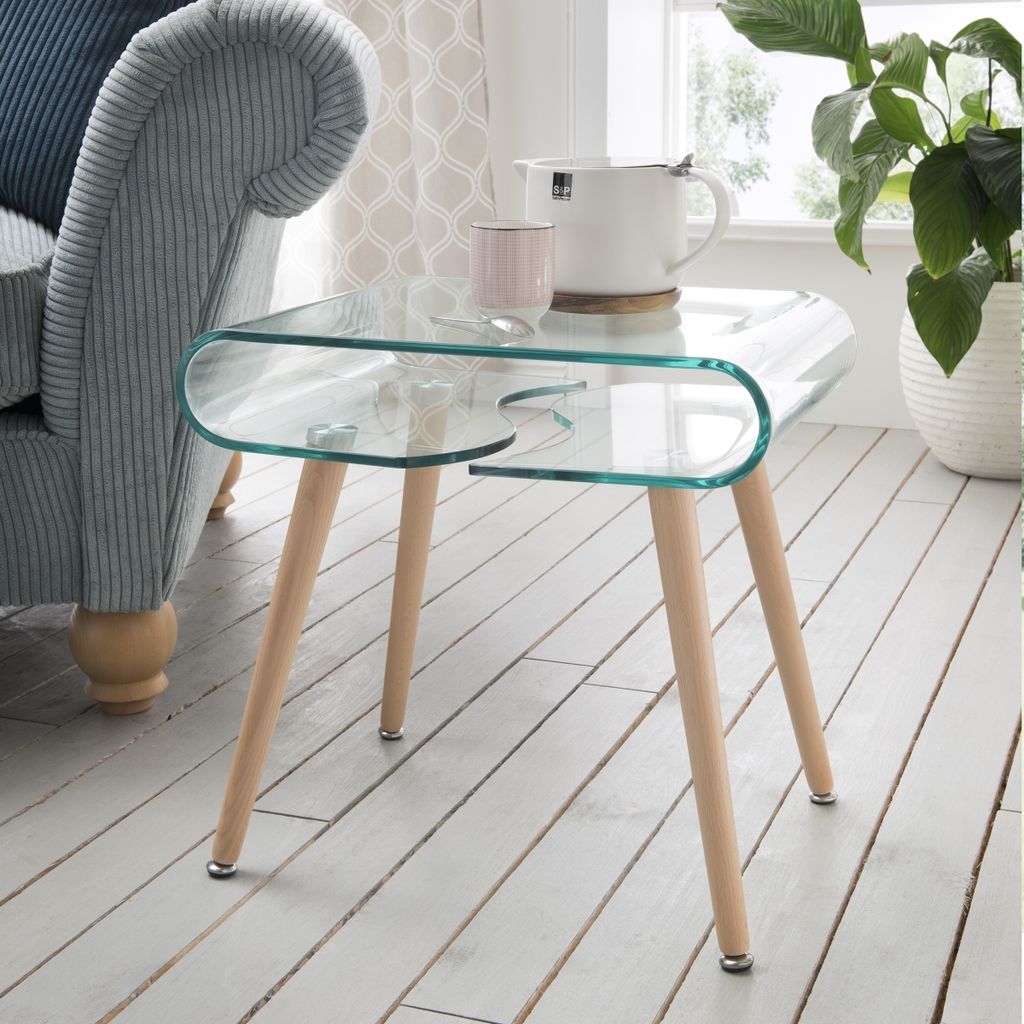 Beistelltisch >7/208< in Klarglas, Glas - 50x49x40cm (BxHxT)