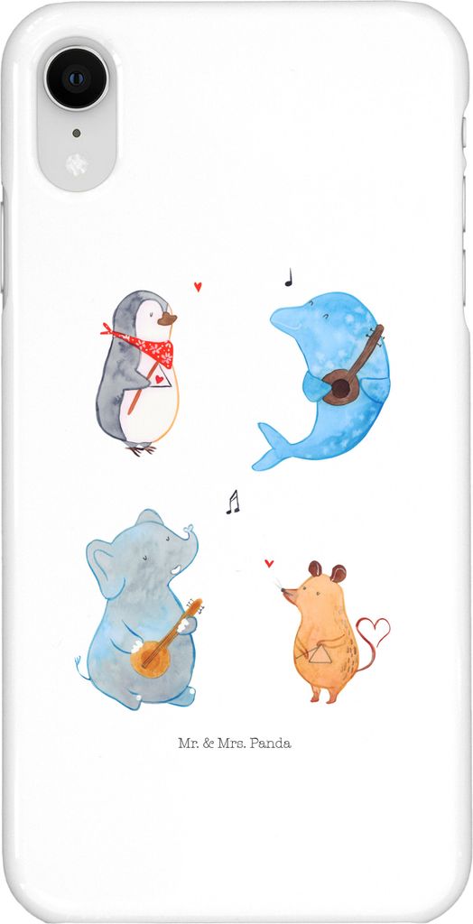 Mr. & Mrs. Panda Iphone XR Handyhülle Big Band - Weiß - Geschenk, Premium Kunststoff, Lustige Sprüche, Maus, Handy Case, Hund, Delfin, Elefant, ...