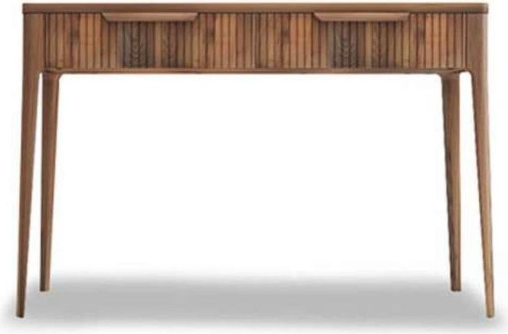 Holz Konsolentisch Ablagetisch Walnuss Natur - Toros Schwarzer Marmor