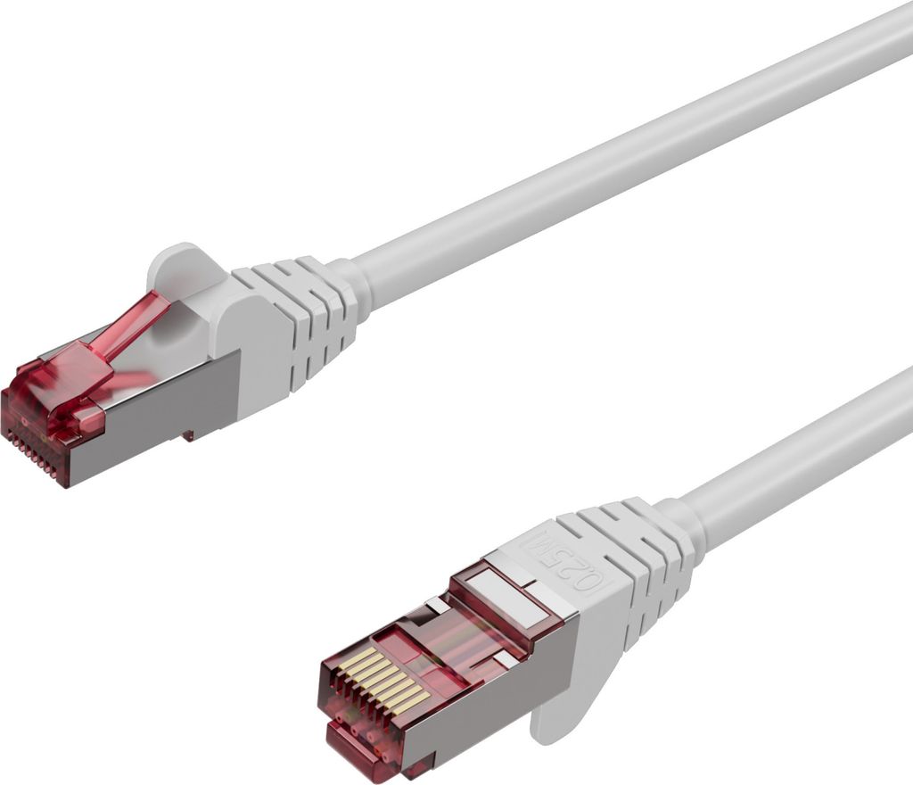 Netzwerkkabel, RJ45 LAN, Ethernet Cat 6A, S/FTP, PIMF, Halogenfrei, GHMT Weiß 7,50m