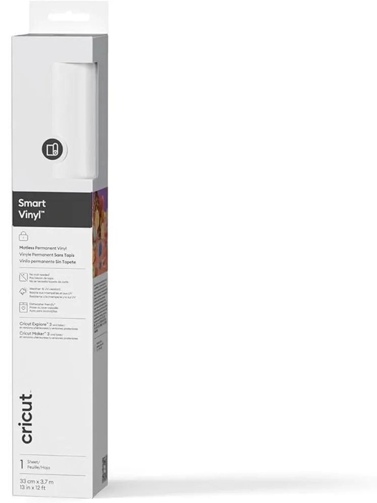 Cricut Smart Vinyl Matless, Hitzebeständige Vinylrolle, Glattes wärmeübertragendes Vinyl, Weiß, Einfarbig, Matte, Cricut Maker 3 & 4 Cricut Exp...