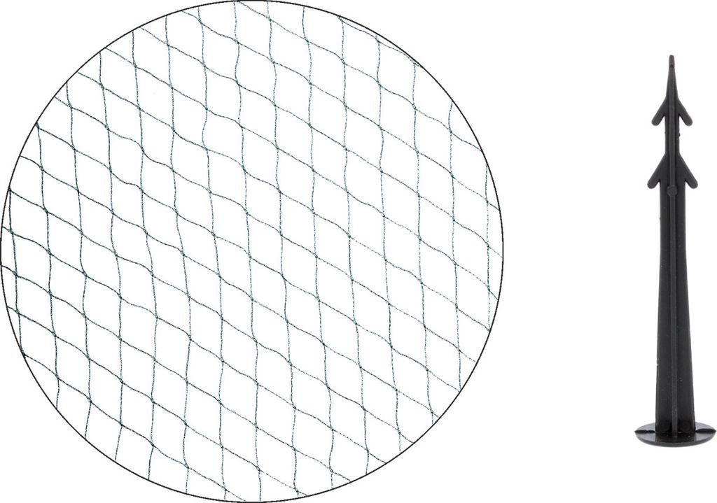 Vogelnetz 4m x 5m + 6 Befestigungsstifte grün Garden Line Produktbild 