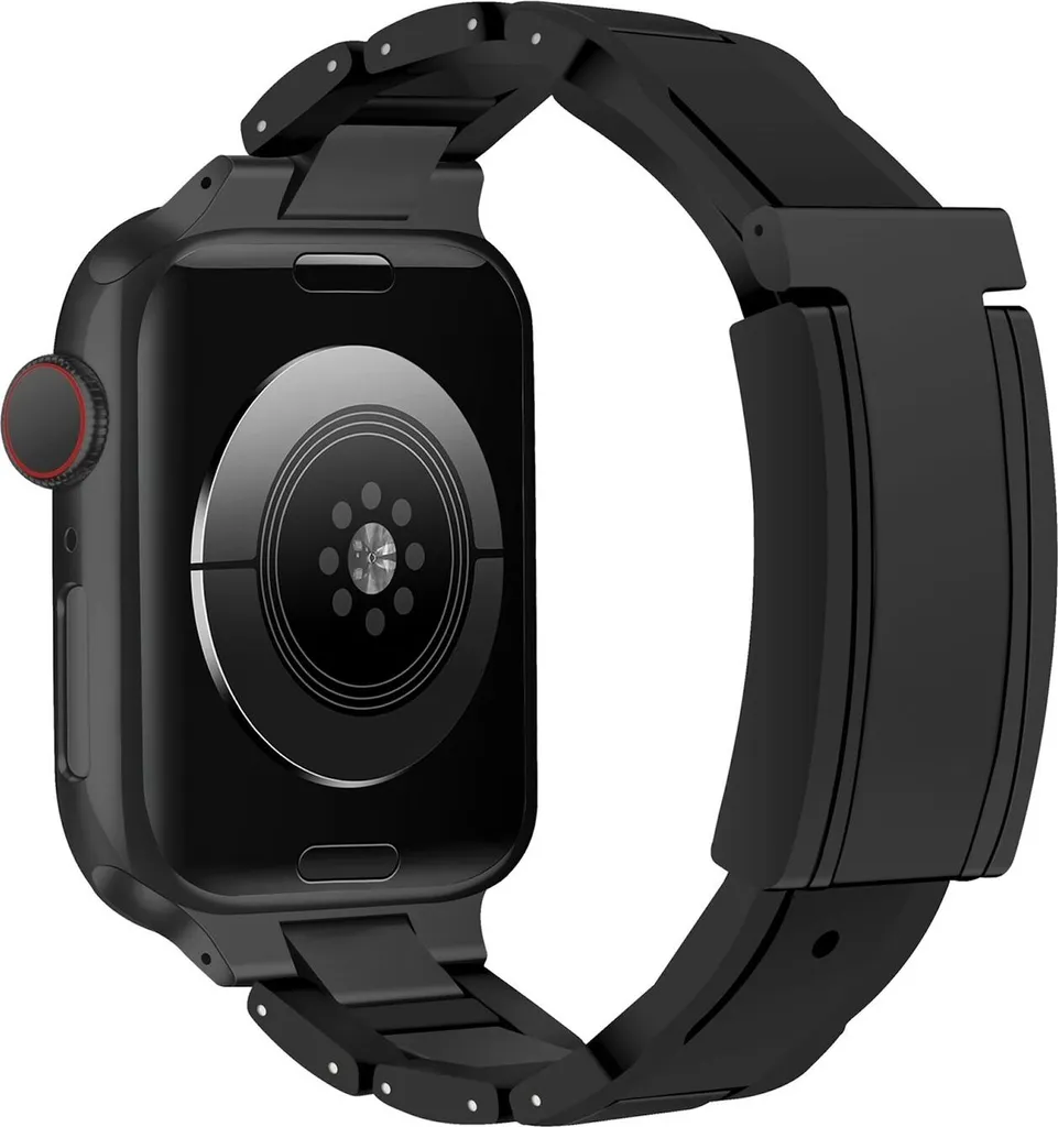 Per Apple Watch Series 10 42mm / 9 8 7 41 / 6 SE 5 4 40mm Design Fibbia magnetica in acciaio inox Cinturino nero
