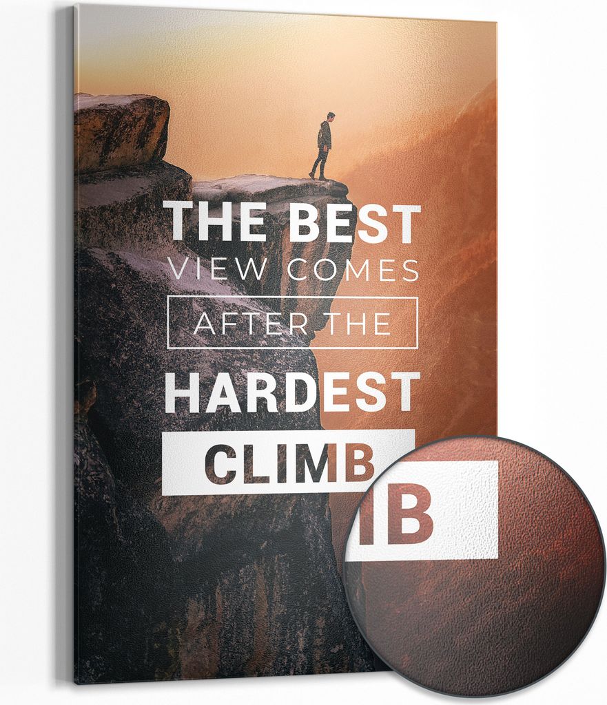 DEQOART Magnettafel Metall 60x90 cm 'Gipfel des Erfolgs' Whiteboard Pinnwand Büro