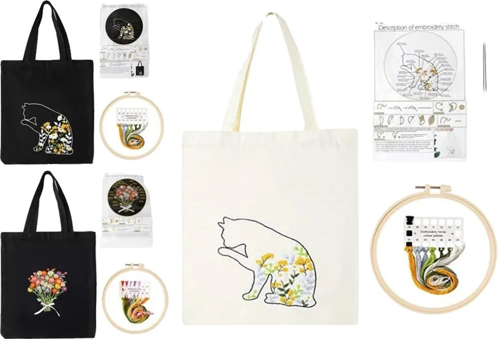 Protéger vos broderies avec le sac Canvas Stickset coton 34x40 cm, lot 3