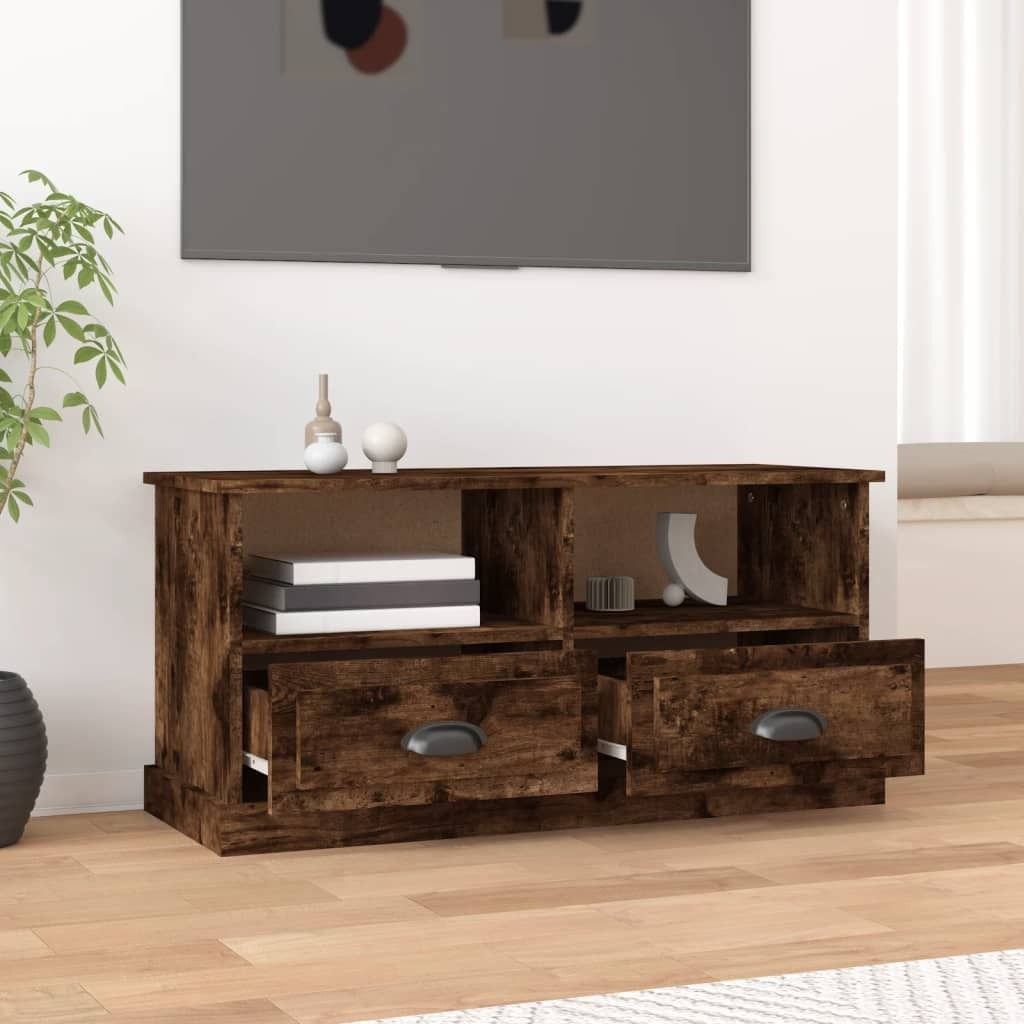 Maison Exclusive - TV-Schrank Räuchereiche 93x35,5x45 cm Holzwerkstoff