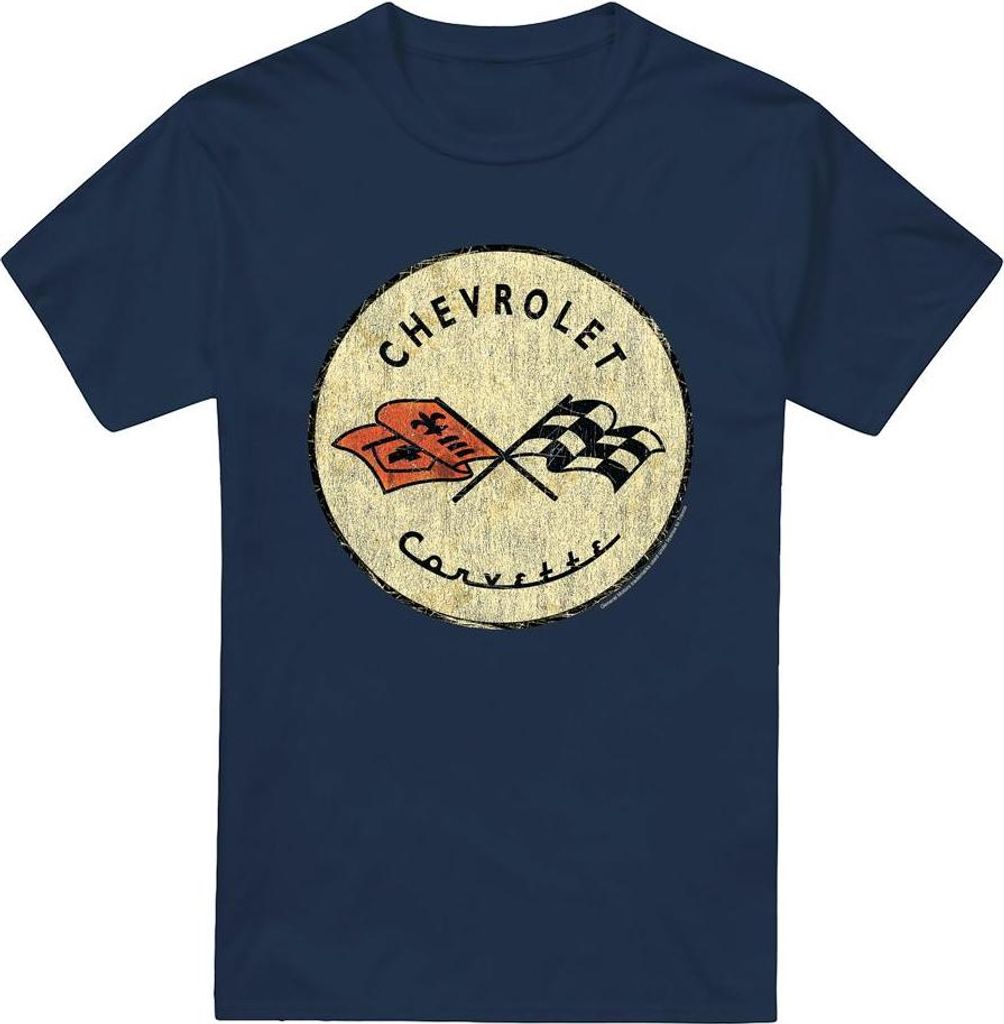 Chevrolet - "Old Vette" T-Shirt für Herren/Damen Uni TV21526 (L) (Marine)