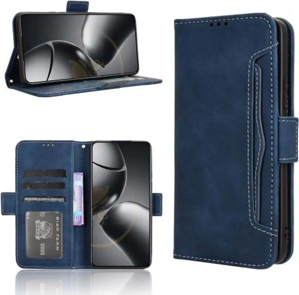 Xiaomi 14T Pro Cover Portafoglio Blu Navy | Protezione Antiurto 360