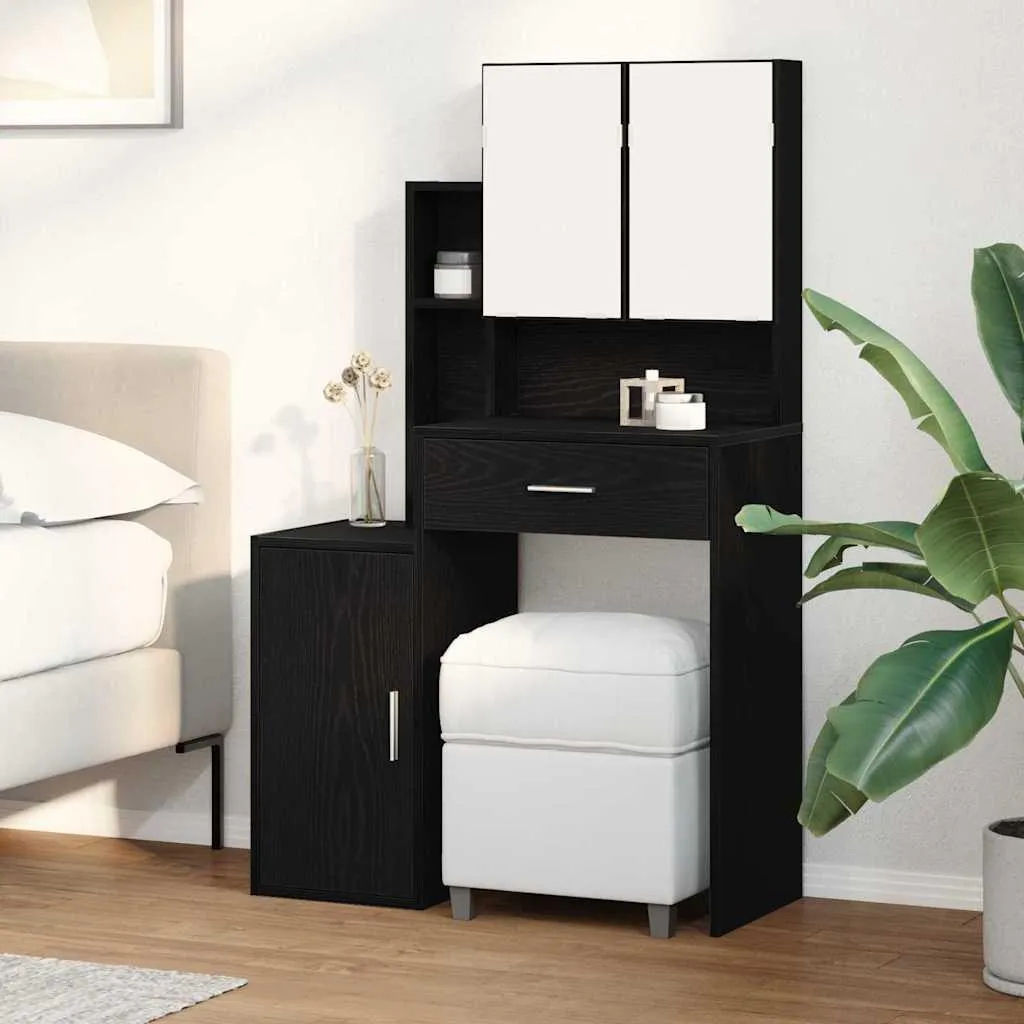 Offerta SYFAX™ Tavolo da Trucco Nero 80cm - Spedizione Veloce - 3