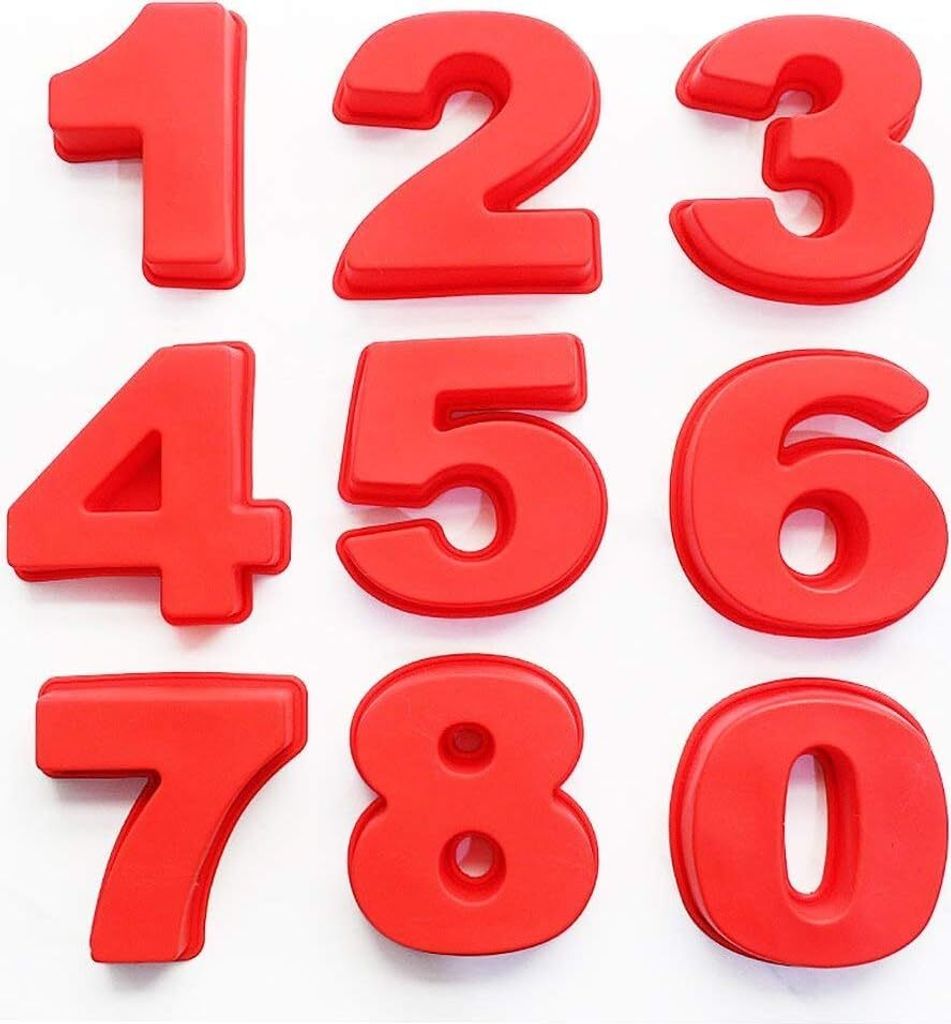 Digitale Silikon-Kuchenform mit Zahlen von 0 bis 9 – Tortendekorationswerkzeug für Hochzeiten und Geburtstage