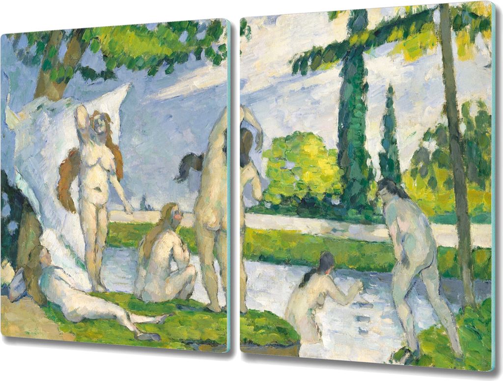 Coloray Küchenbrett Kochplattenabdeckung Hackbrett Schneidebrett Herdabdeckplatte 2x40x52 cm - Die Menschen auf dem See