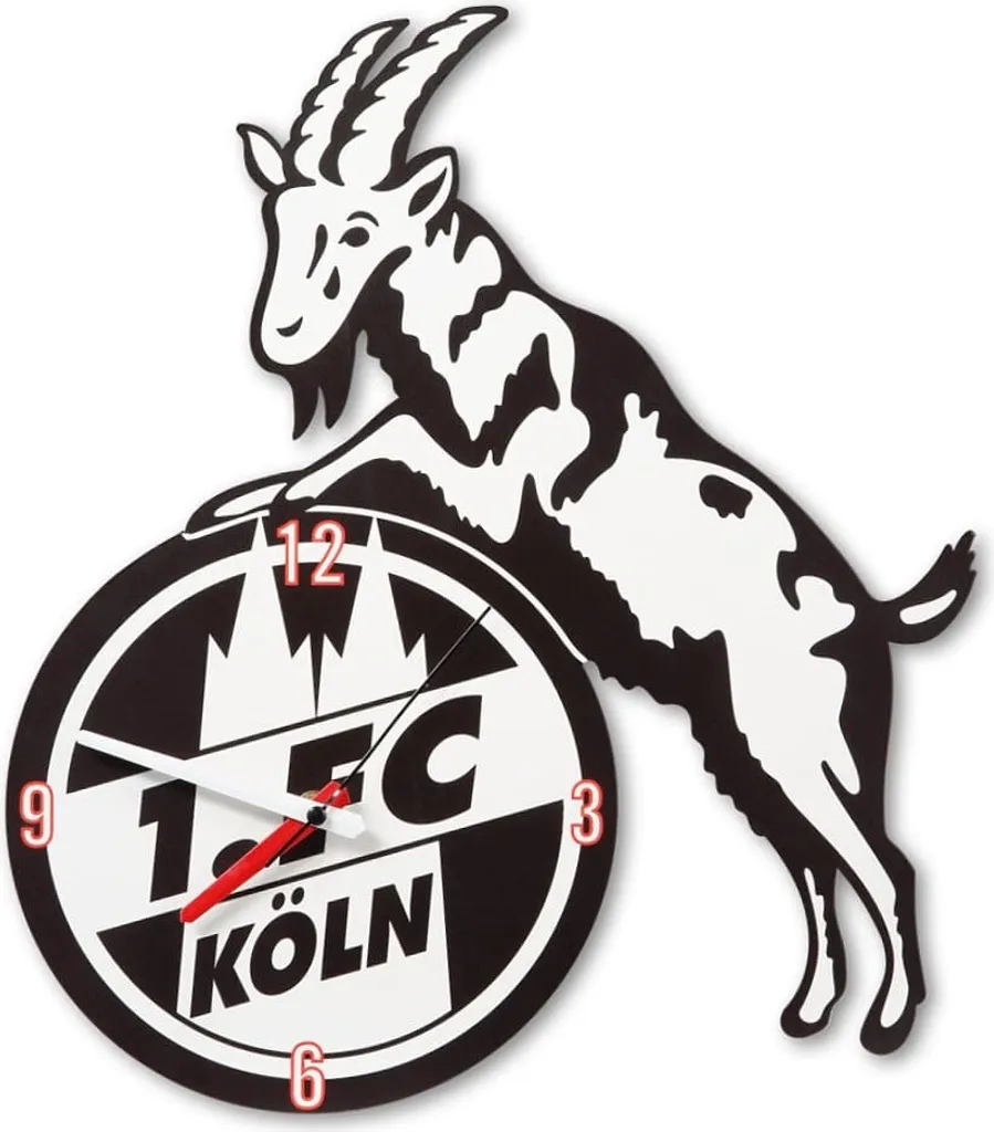 Pendule murale FC Cologne en métal - Décoration sport pour intérieur