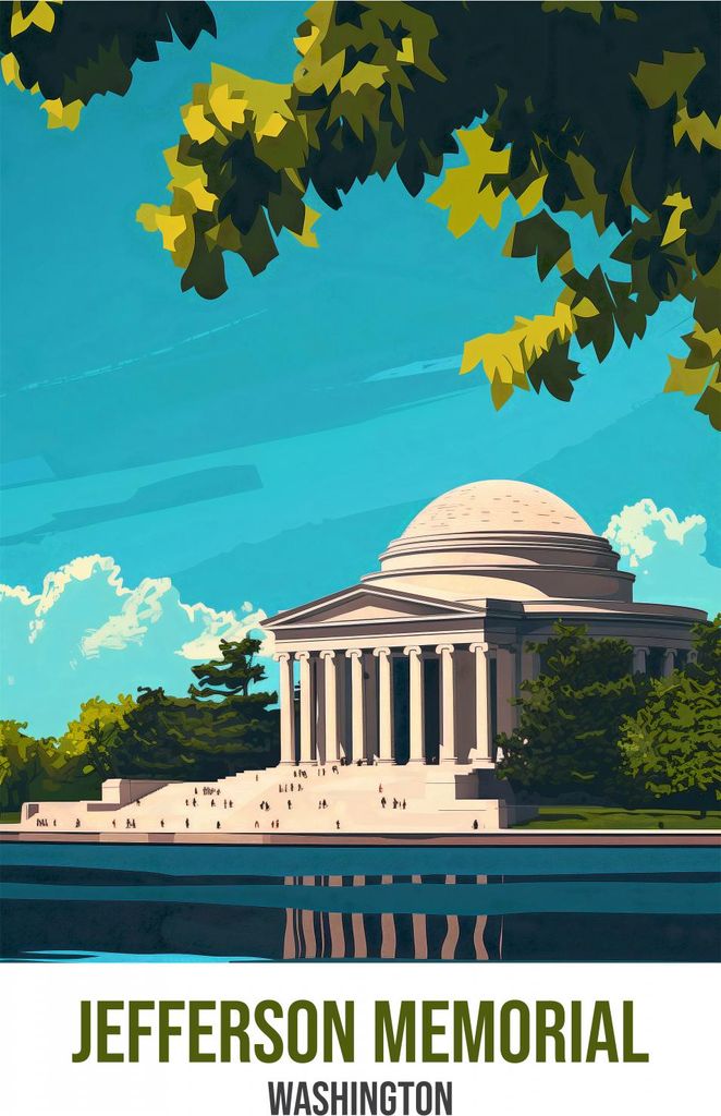 Plakat 60x80cm Jefferson Memorial, Washington