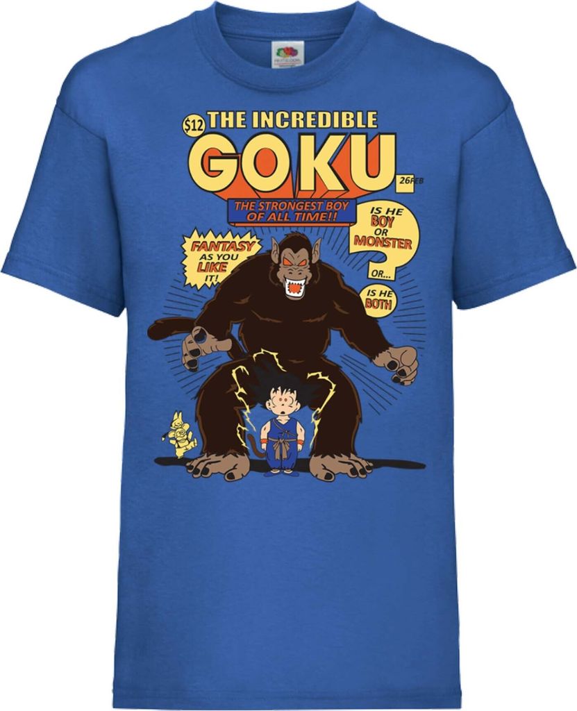 Kinder T-Shirt Dragon Anime Manga Ball Z 16 Giant Ape, 12-13 Jahr - 152 / Blau