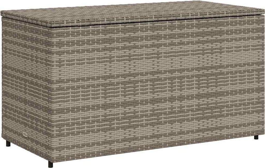 vidaXL Gartenschrank Grau 110x55x60,5 cm Poly Rattan
