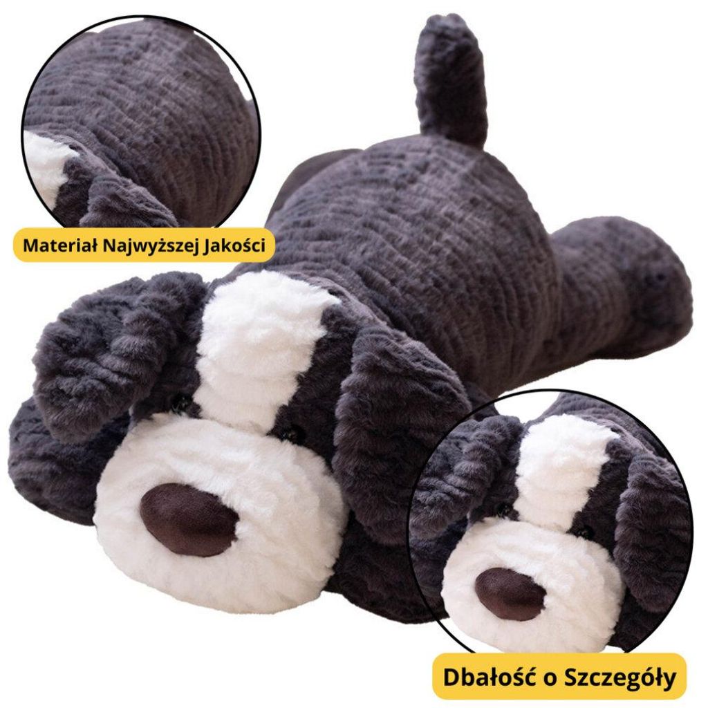Lean Plüsch-Maskottchen Umarmungen Hund Dunkelgrau 30Cm