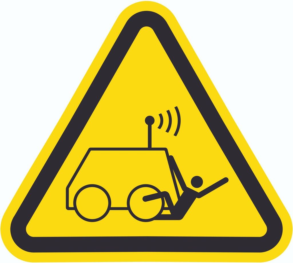 Warnung vor Überrollen durch ferngesteuerte Maschine Symbol Aufkleber Dreieck D150mm