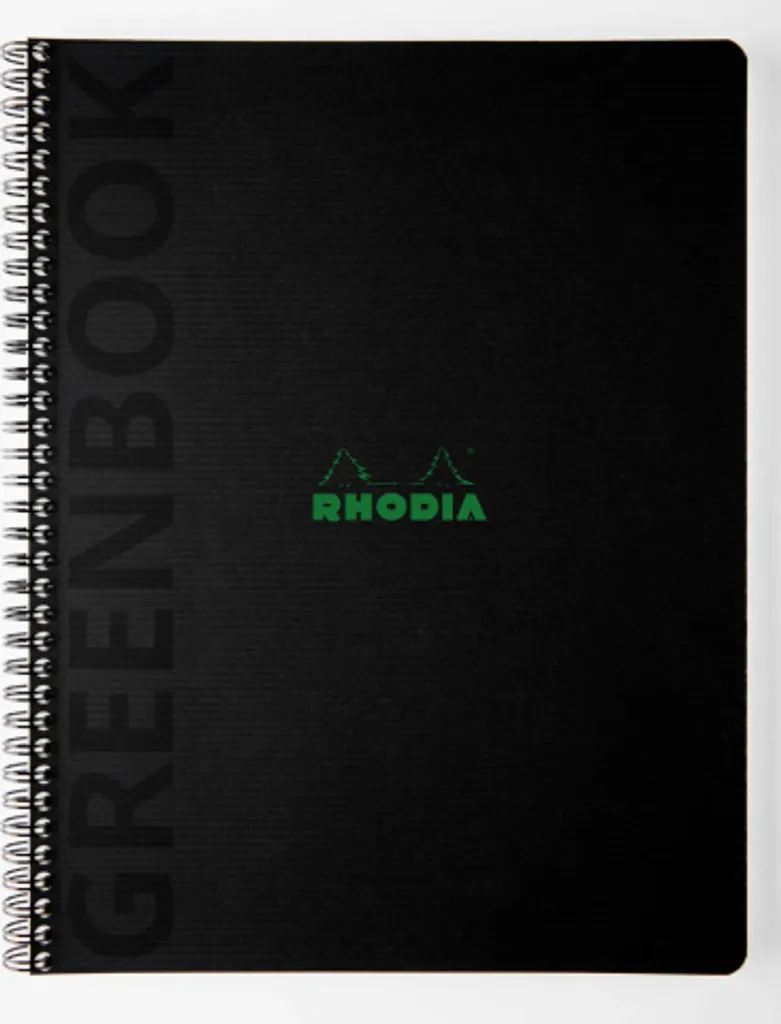 Bloc-notes A4+ Rhodia Noir avec Feuilles Lignées et Perforées x5