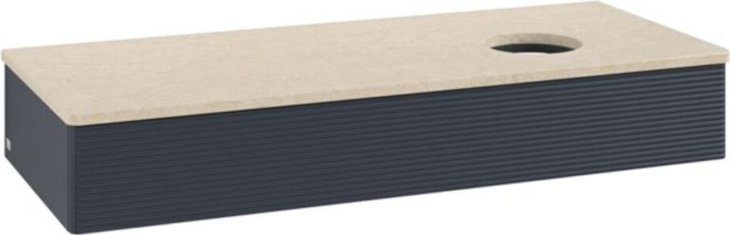 V&B Waschtischunterschrank mit Frontstruktur, mit Beleuchtung Antao 120x19x50cm, WBP botti., md bl. m Lac