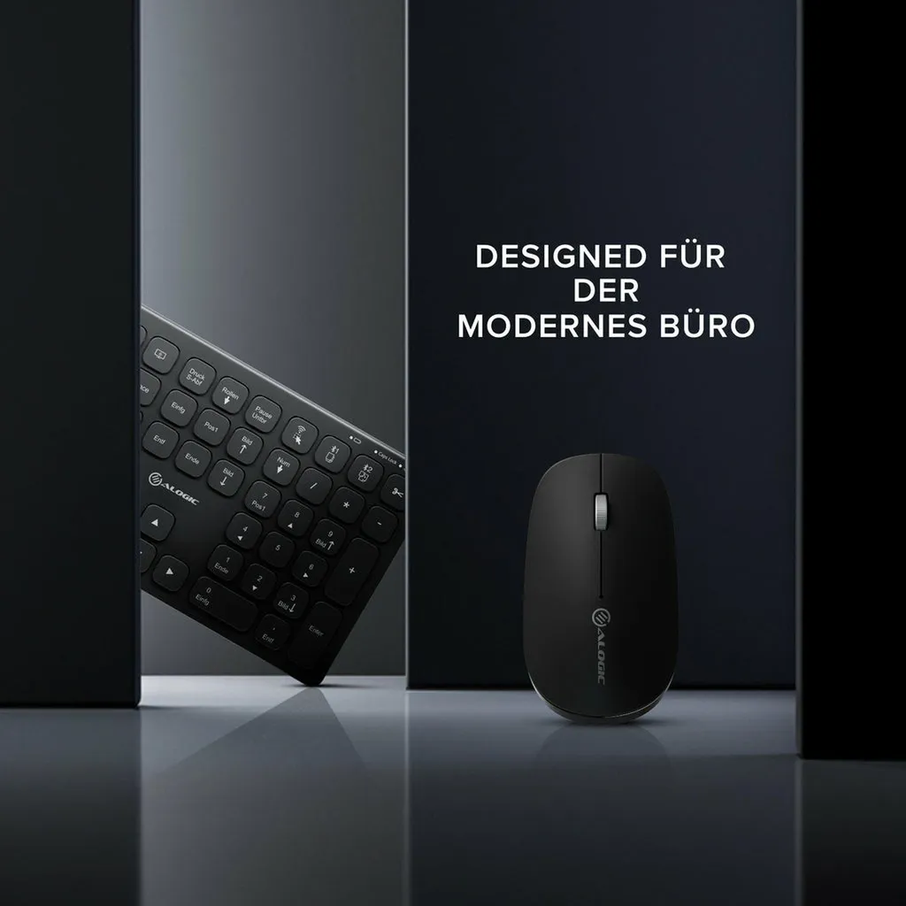 ALOGIC ASKBT3WC-DE Ensemble Clavier Souris Sans Fil RF Bluetooth Noir - 4