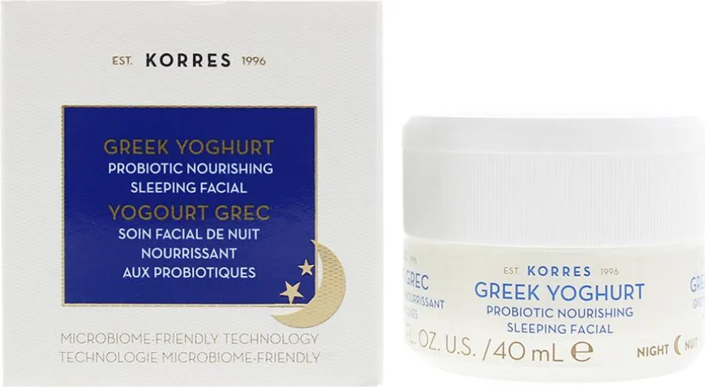 Crème de Nuit Hydratante KORRES Yaourt Grec pour Peau Sèche et Ternes