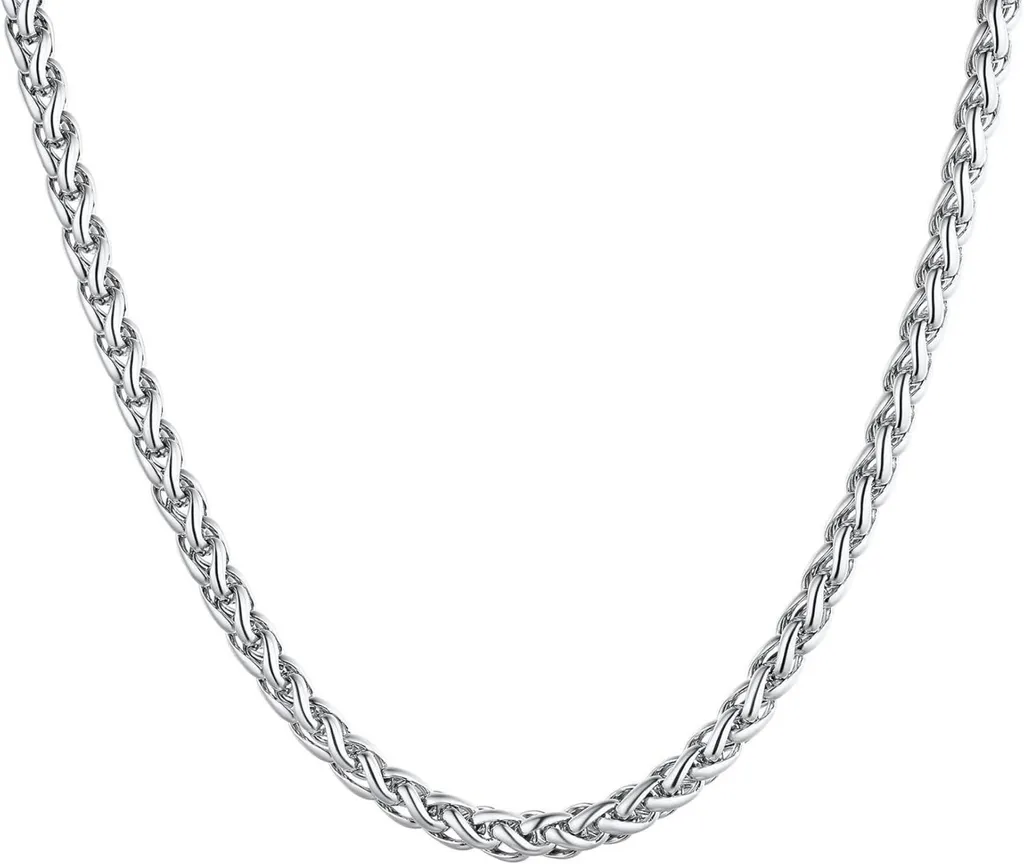 Chaîne épi de blé homme et femme 55cm acier chirurgical doré 3mm U7