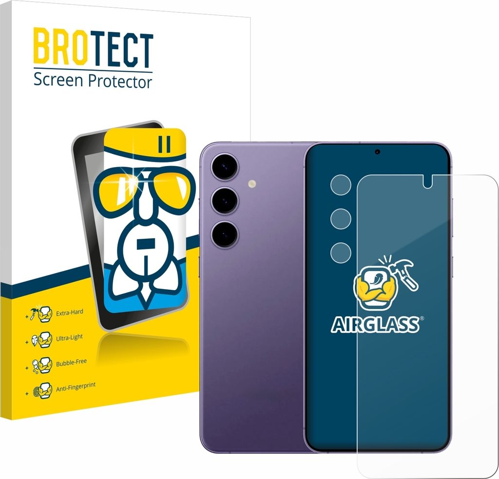 BROTECT Schutzglas für Samsung Galaxy S24 Enterprise Edition (Display+Kamera) Schutzfolie Panzer Folie Glas Display Schutz klar