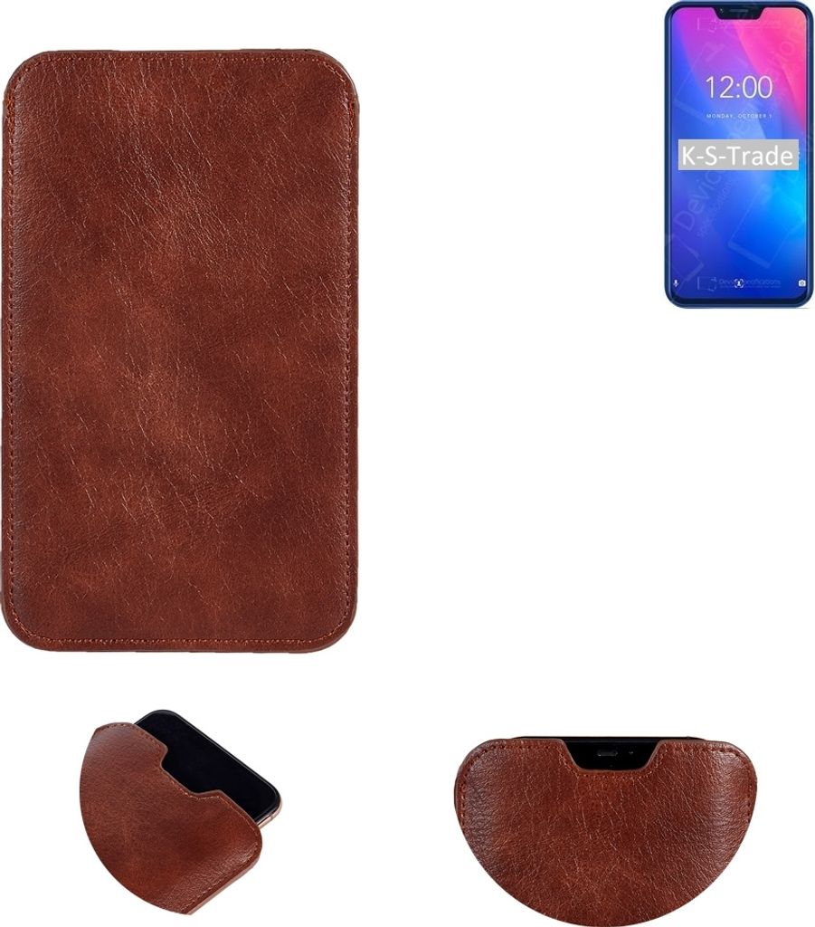 K-S-Trade Schutzhülle Handyhülle kompatibel mit Vernee M8 Pro Handytasche Kunstleder Sleeve in braun