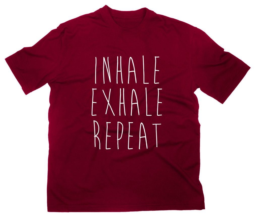 Styletex23 T-Shirt Inhale Exhale Repeat, Yoga Om Shiva Shakti Pilates, maroon, M