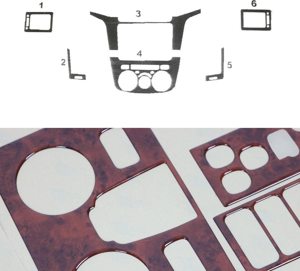 Innenraum Dekor Cockpit für Toyota Hilux 2005-2015 Wurzelholz Optik 6tlg