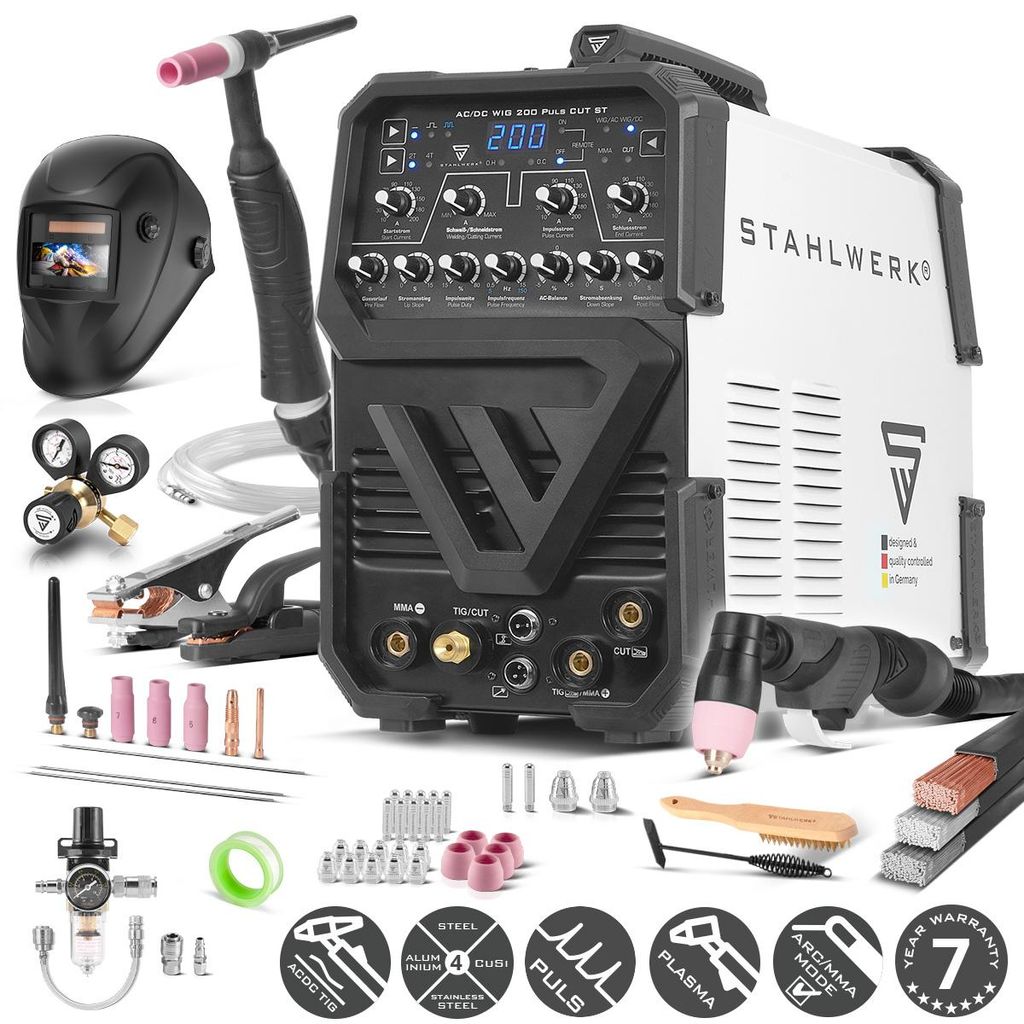 STAHLWERK zváračka 3 v 1 Combi AC/DC TIG 200 Pulse CUT ST - Obrázok produktu 