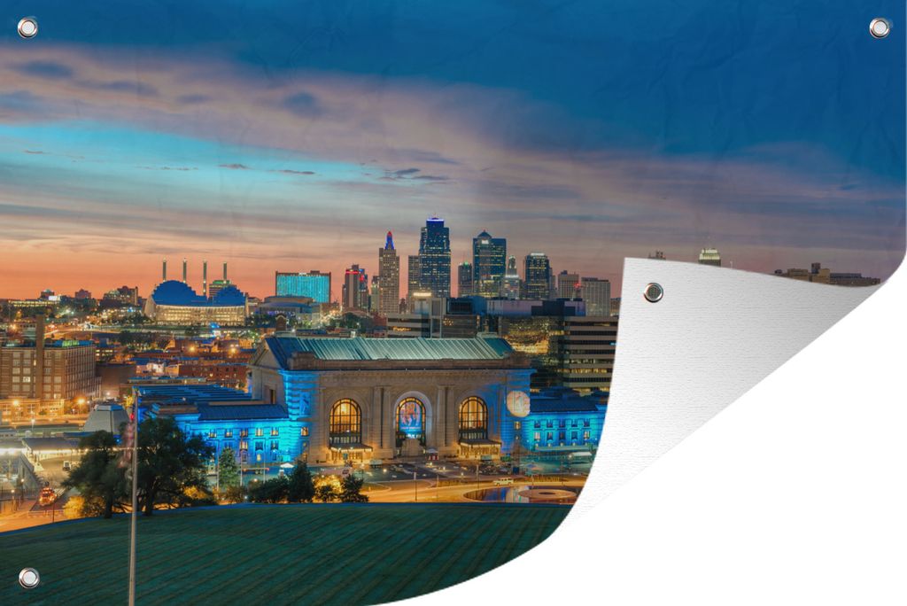 MuchoWow 120x80 cm Outdoor-Poster Gartendeko Sichtschutz Garten Poster für den Garten Kansas - Amerika - Luft