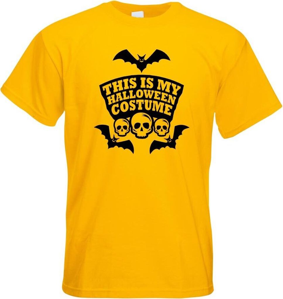 Kiwistar - T-Shirt - gelb - My Halloween Costume 2 Motiv Bedruckt Funshirt Design Print - mit Motiv Bedruckt - Funshirt Design - Sport - Freizeit -...