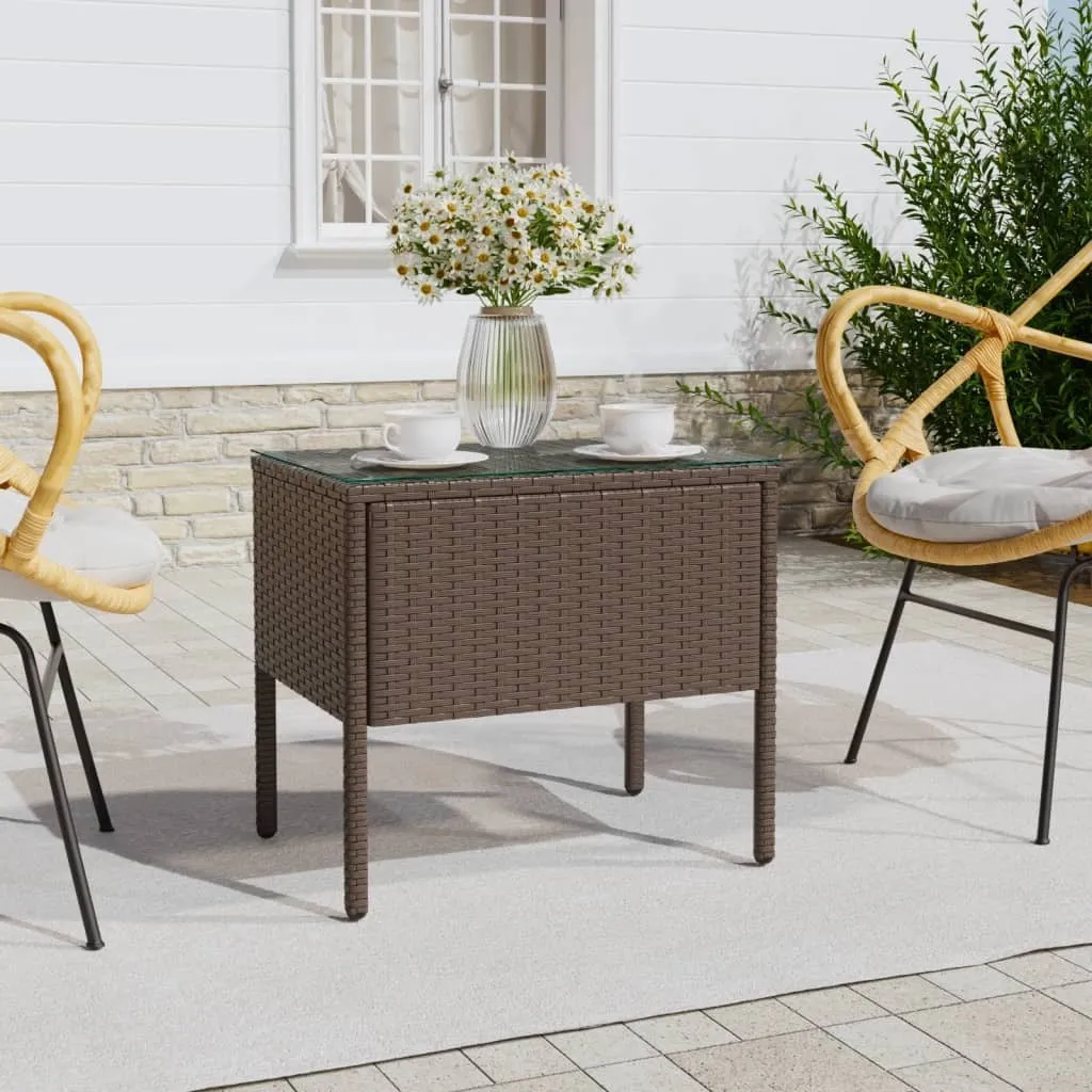 Table basse d'appoint pour balcon et terrasse en résine marron 48cm