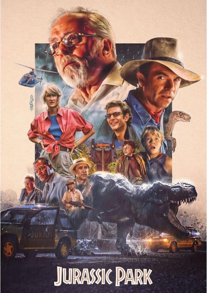 Malen nach Zahlen mit einem Rahmen Jurassic Park Gemälde Produktbild 